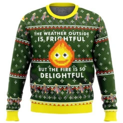 HOWLS MOVING CASTLE Calcifer Fire Is So Delightful Ugly Christmas Sweater