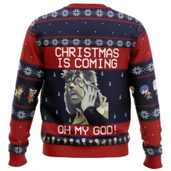 Jojo’s Bizarre Adventure Joseph Joestar Oh My God Ugly Christmas Sweater -Cheap Sweater Store 35631 men sweatshirt back 6