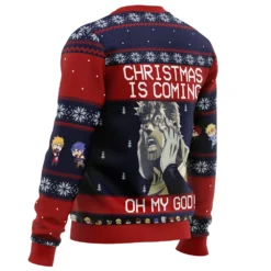 Jojo’s Bizarre Adventure Joseph Joestar Oh My God Ugly Christmas Sweater -Cheap Sweater Store 35653 men sweatshirt half back 3