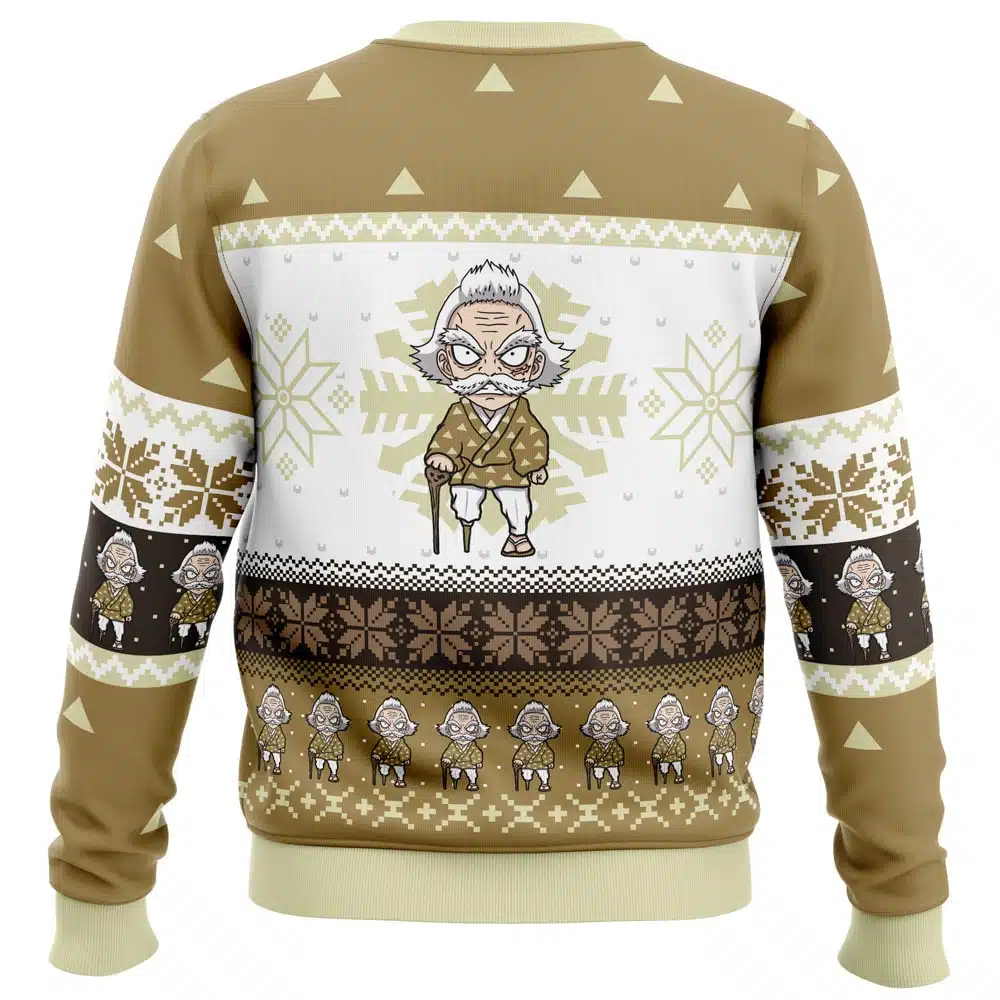 Chibi Christmas Jigoro Kuwajima Demon Slayer Ugly Christmas Sweater 4 Chibi Christmas Jigoro Kuwajima Demon Slayer Ugly Christmas Sweater - Image 2