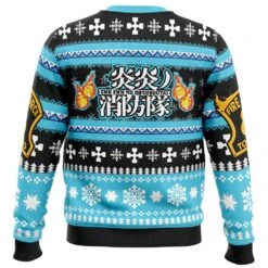 Christmas Flame Fire Force Ugly Christmas Sweater -Cheap Sweater Store Christmas Flame Fire Force men sweatshirt BACK mockup