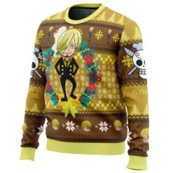 Christmas Sanji One Piece Ugly Christmas Sweater 7 Christmas Sanji One Piece Ugly Christmas Sweater -Cheap Sweater Store Christmas Sanji One Piece men sweatshirt SIDE FRONT mockup