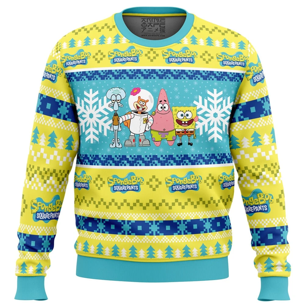 Christmas Spongebob Nickelodeon Ugly Christmas Sweater 3 Christmas Spongebob Nickelodeon Ugly Christmas Sweater