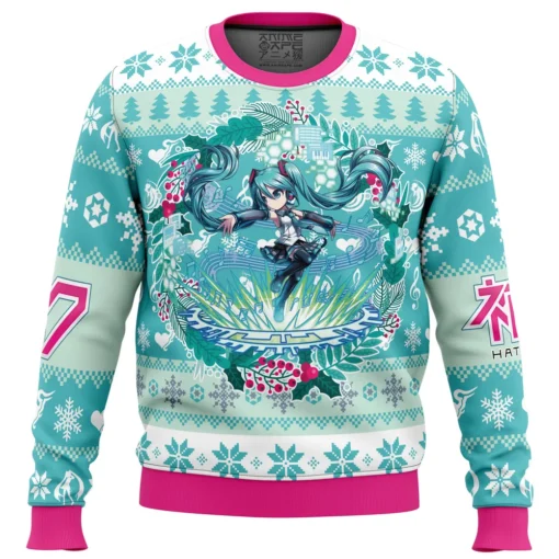 Christmas Symphony Hatsune Miku Ugly Christmas Sweater -Cheap Sweater Store Christmas Symphony Hatsune Miku men sweatshirt FRONT mockup