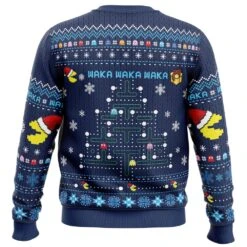 Christmas Tree Pac-Man Christmas Sweater -Cheap Sweater Store Christmas Tree Pac Man men sweatshirt BACK mockup