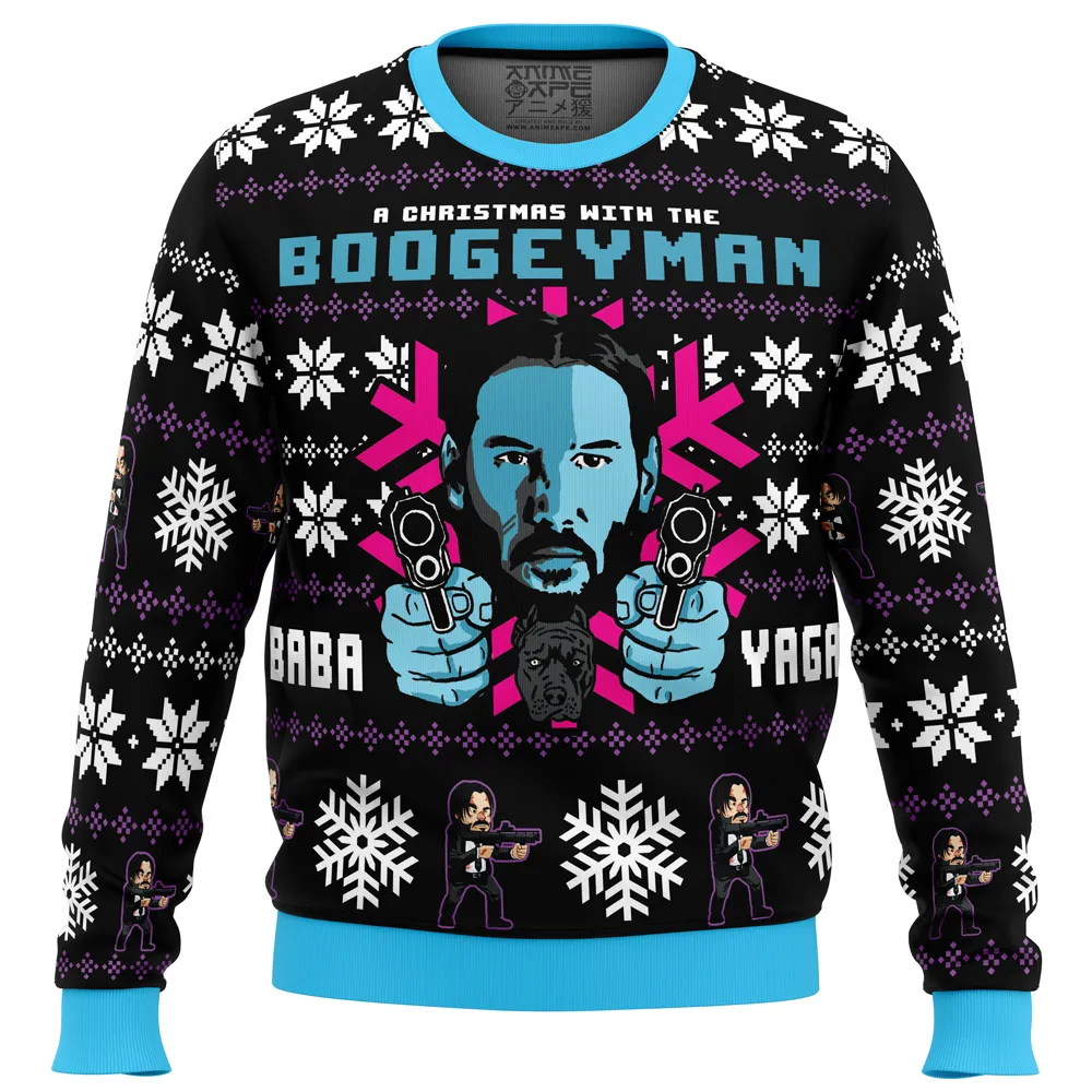 Christmas With The Boogeyman John Wick Ugly Christmas Sweater 3 Christmas With The Boogeyman John Wick Ugly Christmas Sweater
