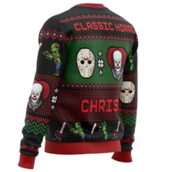 Classic Horror Christmas Ugly Christmas Sweater -Cheap Sweater Store Classic Horror Christmas PC men sweatshirt SIDE BACK mockup