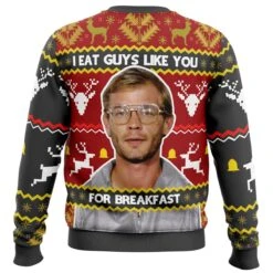 Jeffrey Dahmer Ugly Christmas Sweater -Cheap Sweater Store Dahmer Sweater back