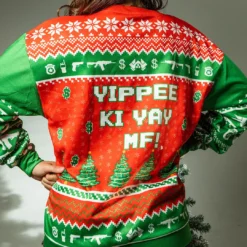 Hans Gruber Fall Nakatomi Plaza Die Hard Ugly Christmas Sweater -Cheap Sweater Store Hans Gruber Fall Nakatomi Plaza Die Hard Back 2