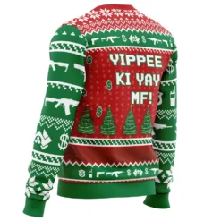 Hans Gruber Fall Nakatomi Plaza Die Hard Ugly Christmas Sweater -Cheap Sweater Store Hans Gruber Fall Nakatomi Plaza Die Hard men sweatshirt SIDE BACK mockup