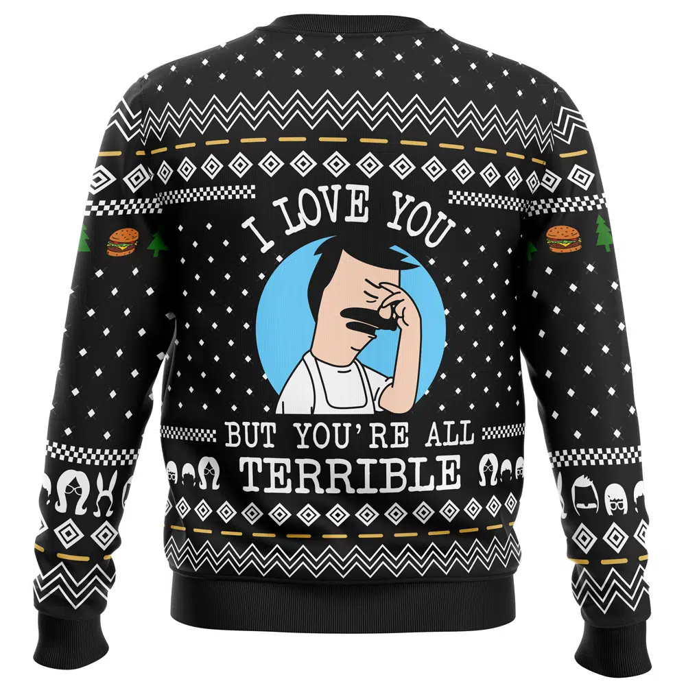 I Love You But Bob’s Burgers Ugly Christmas Sweater 4 I Love You But Bob’s Burgers Ugly Christmas Sweater - Image 2