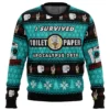 I Survived Toilet Paper Apocalypse 2020 Ugly Christmas Sweater -Cheap Sweater Store I Survived Toilet Paper Apocalypse 2020 men sweatshirt FRONT mockup