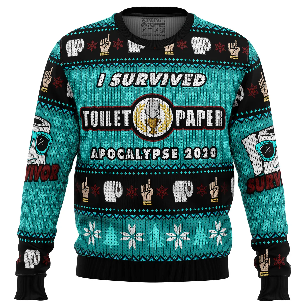 I Survived Toilet Paper Apocalypse 2020 Ugly Christmas Sweater 3 I Survived Toilet Paper Apocalypse 2020 Ugly Christmas Sweater