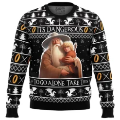It’s Dangerous To Go Alone Lord Of The Rings Ugly Christmas Sweater