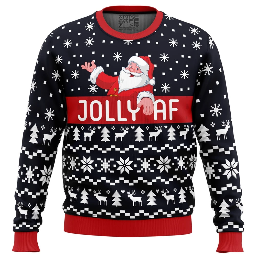 Jolly Af Santa Claus Ugly Christmas Sweater 3 Jolly Af Santa Claus Ugly Christmas Sweater