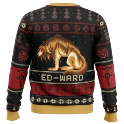 Fullmetal Alchemist Chimera Nina Tucker Ed-ward Ugly Christmas Sweater -Cheap Sweater Store Kimera Nina Full Metal Alchemist men sweatshirt BACK mockup 1