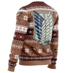 Levi Ackerman Attack On Titan Ugly Christmas Sweater -Cheap Sweater Store Levi Ackerman Attack on Titan men sweatshirt SIDE BACK mockup