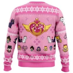 Cheap Sweater Store -Cheap Sweater Store Merry Senshi Sailor Moon PC Ugly Christmas Sweater back mockup