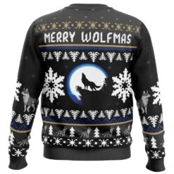 Merry Wolfmas Wolf Ugly Christmas Sweater 5 Merry Wolfmas Wolf Ugly Christmas Sweater -Cheap Sweater Store Merry Wolfmas PC Ugly Christmas Sweater back mockup