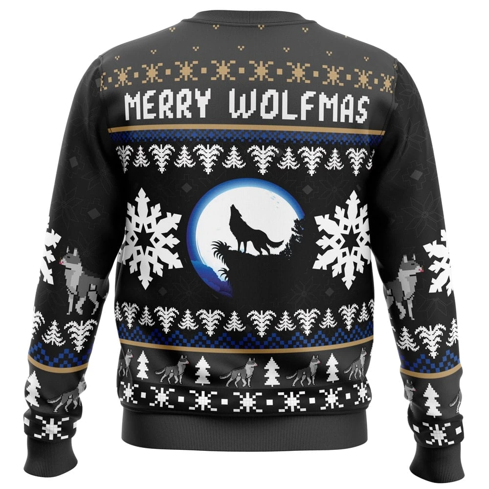 Merry Wolfmas Wolf Ugly Christmas Sweater 4 Merry Wolfmas Wolf Ugly Christmas Sweater - Image 2