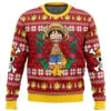 Monkey D Luffy Christmas One Piece Ugly Christmas Sweater -Cheap Sweater Store Monkey D Luffy Christmas OP Ugly Christmas Sweater FRONT mockup