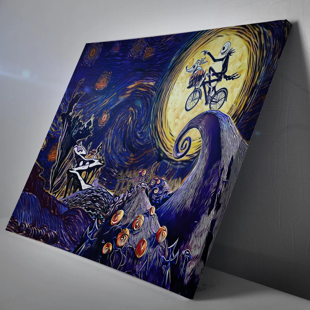 Starry Nightmare Before Christmas Canvas Print Wall Art 3 Starry Nightmare Before Christmas Canvas Print Wall Art - Image 2