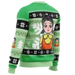 Red & Green Light Squid Game Ugly Christmas Sweater -Cheap Sweater Store Red Green Light Squid Game PC men sweatshirt SIDE BACK mockup