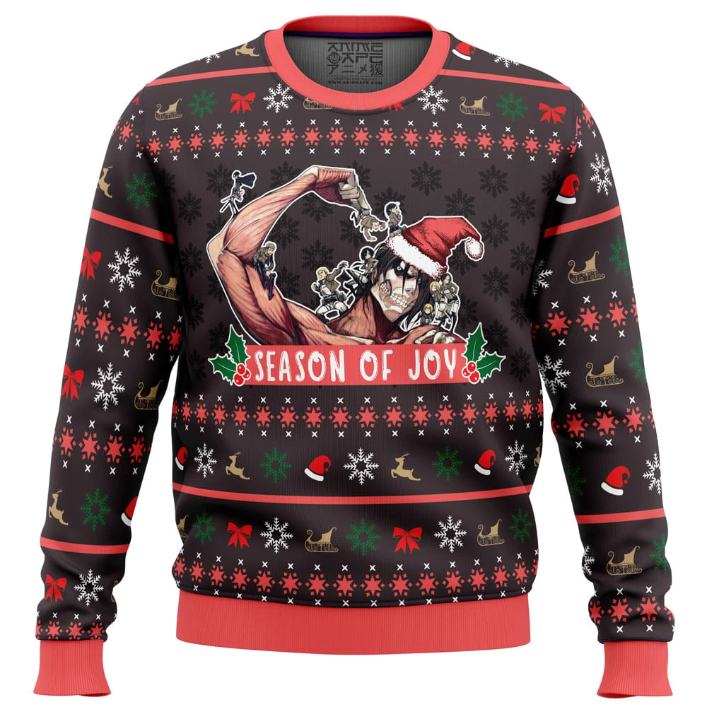 Season Of Joy Attack On Titan Ugly Christmas Sweater 2 Season Of Joy Attack On Titan Ugly Christmas Sweater