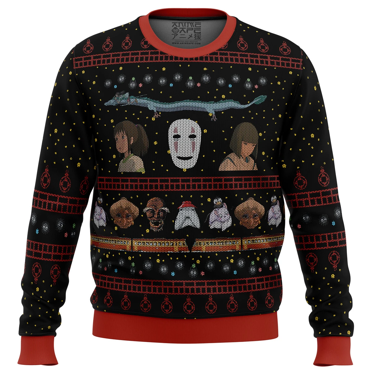 Studio Ghibli No Face Spirited Away Ugly Christmas Sweater 3 Studio Ghibli No Face Spirited Away Ugly Christmas Sweater