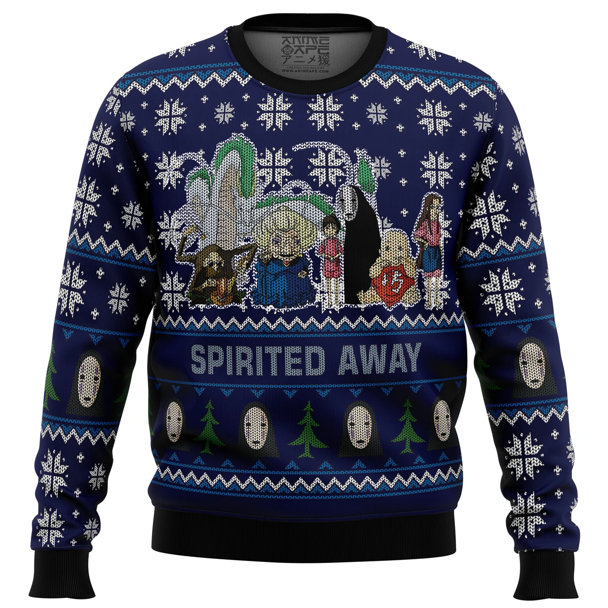Studio Ghibli Spirited Away Squad Ugly Christmas Sweater 3 Studio Ghibli Spirited Away Squad Ugly Christmas Sweater