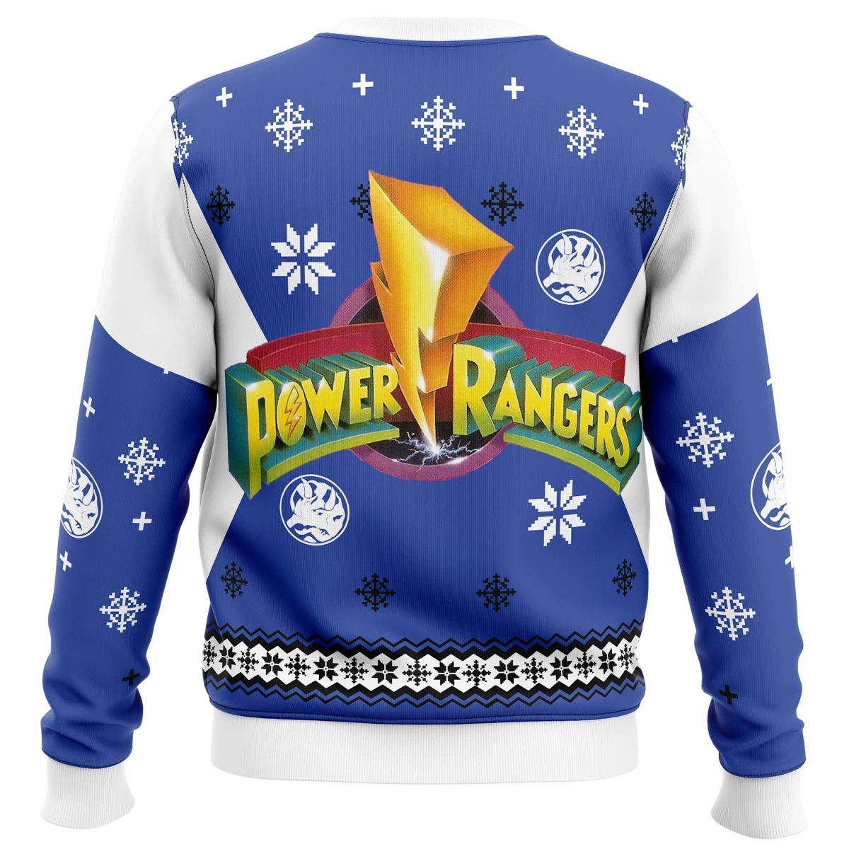 Mighty Morphin Power Rangers Blue Ugly Christmas Sweater 6 Mighty Morphin Power Rangers Blue Ugly Christmas Sweater - Image 4
