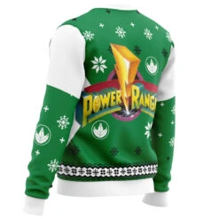 Mighty Morphin Power Rangers Green Ugly Christmas Sweater 8 Mighty Morphin Power Rangers Green Ugly Christmas Sweater -Cheap Sweater Store Sweater side back 10