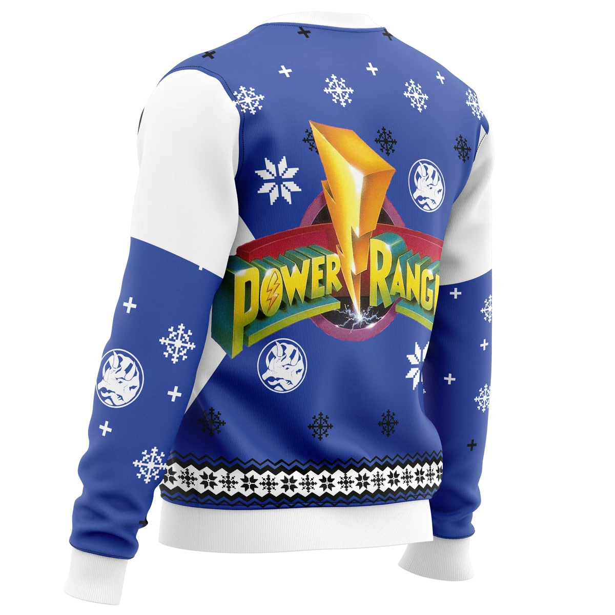 Mighty Morphin Power Rangers Blue Ugly Christmas Sweater 5 Mighty Morphin Power Rangers Blue Ugly Christmas Sweater - Image 3