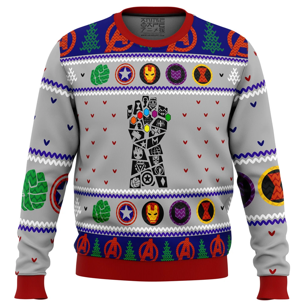 Avengers Gauntlet Ugly Christmas Sweater 3 Avengers Gauntlet Ugly Christmas Sweater