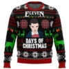 Stranger Things Eleven Days Of Xmas Ugly Christmas Sweater -Cheap Sweater Store Ugly Christmas Sweater front 80