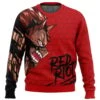 Unbreakable Red Riot My Hero Academia Ugly Christmas Sweater -Cheap Sweater Store Unbreakable Red Riot My Hero Academia men sweatshirt FRONT mockup