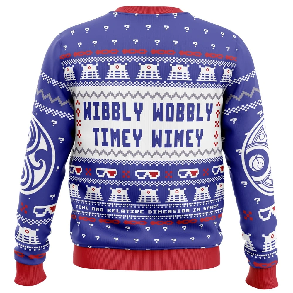 Wibbly Wobbly Doctor Who Ugly Christmas Sweater 4 Wibbly Wobbly Doctor Who Ugly Christmas Sweater - Image 2