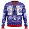 Wibbly Wobbly Doctor Who Ugly Christmas Sweater -Cheap Sweater Store Wibbly Wobbly DW PC men sweatshirt FRONT mockup