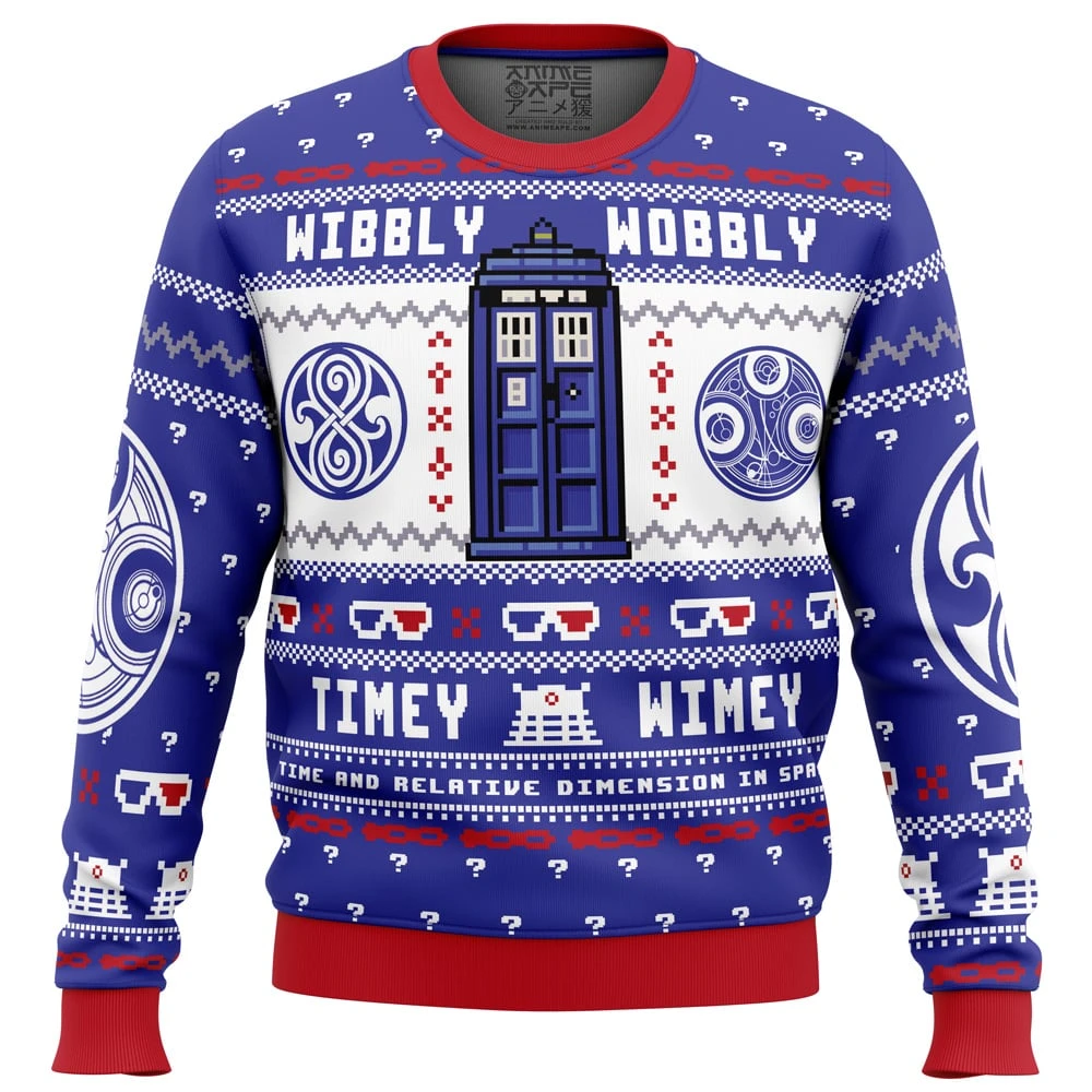 Wibbly Wobbly Doctor Who Ugly Christmas Sweater 3 Wibbly Wobbly Doctor Who Ugly Christmas Sweater