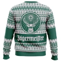 Jagermeister Green Ugly Christmas Sweater -Cheap Sweater Store jagergreen Ugly Christmas Sweater back mockup
